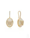 The Jewelz Women's Neutrals / White Wings Moonstone Hook Butterfly Earrings In Silver