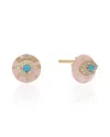The Jewelz Women's Pink / Yellow / Blue Sunset Tide' Turquoise & Rose Quartz Silver Earrings In Multi