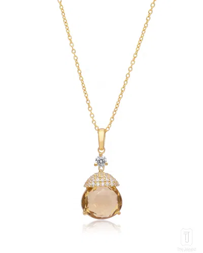 The Jewelz Women's Silver / Brown / Yellow Citrine Radiance 925 Silver Necklace