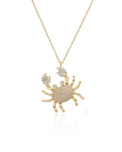 The Jewelz Women's Yellow / Neutrals / Silver Twinkle Claws Crab Silver Necklace