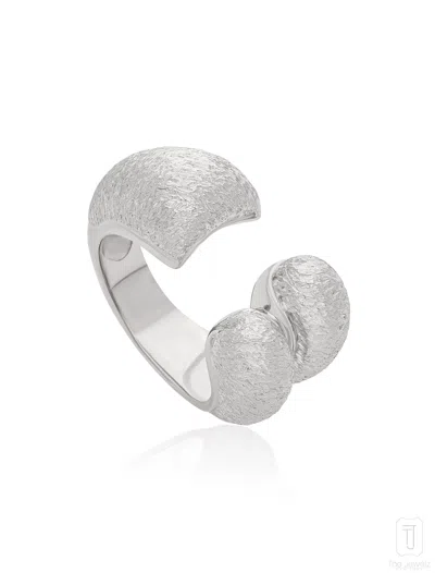 The Jewelz Women's White Chroma Arc Ring In Gray