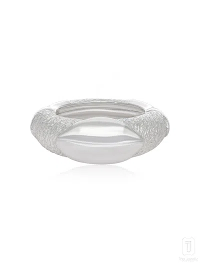 The Jewelz Women's White Chroma Donut Silver Ring