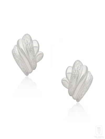 The Jewelz Women's White Chroma Freeform Studs