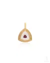 The Jewelz Women's White / Red / Pink Pink Tourmaline Trillion Crystal Silver Charm For Gifting
