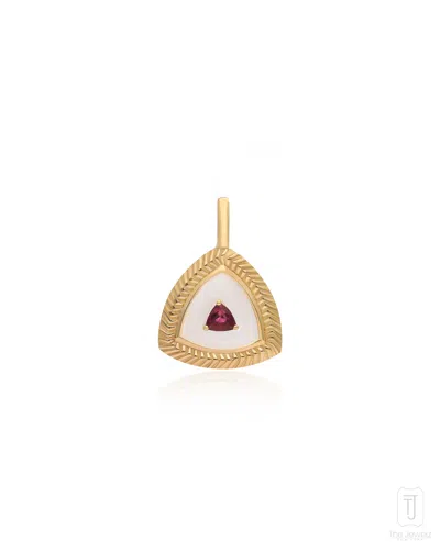 The Jewelz Women's White / Red / Pink Pink Tourmaline Trillion Crystal Silver Charm For Gifting In Multi