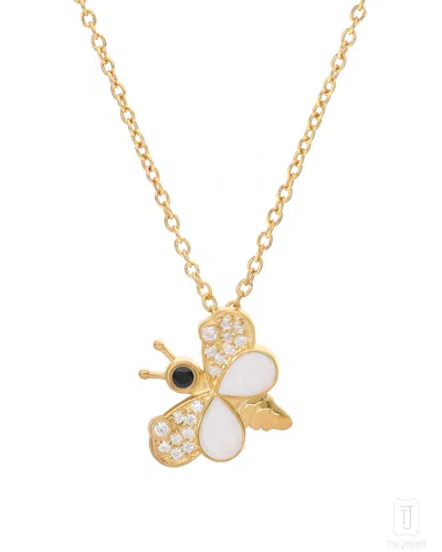 The Jewelz Women's White / Silver / Black Flutter Muse Butterfly Silver Pendant In Multi