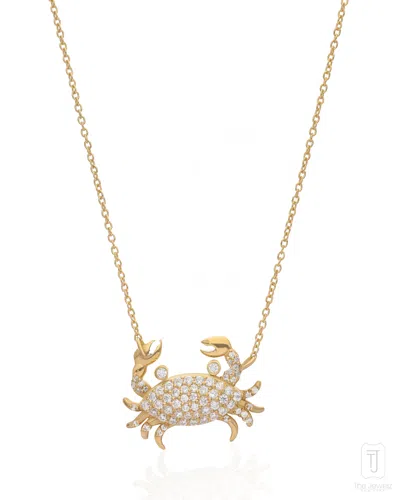 The Jewelz Women's White / Silver / Neutrals 'tidekeeper' Sterling Silver Crab Necklace In Multi