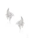 The Jewelz Women's White Uniform Silhouette Illusion Studs-ii Silver Earrings-lab Grown Diamonds