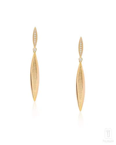 The Jewelz Women's Yellow / Orange Imperii Arc Lightweight Gold Dangler-earrings