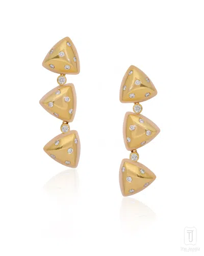 The Jewelz Women's Yellow / Orange Imperii Triad Danglers Earrings