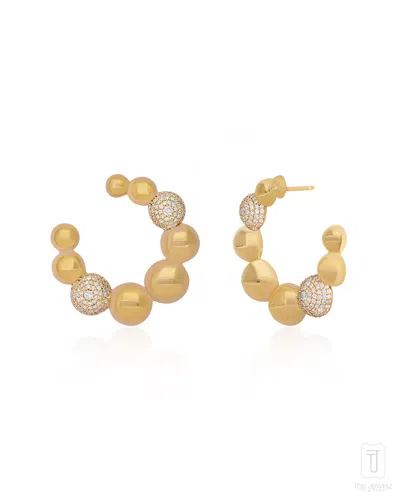 The Jewelz Yellow / Orange Imperii Luxe Gold Hoop Earrings For Women