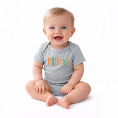 The Juniper Shop Kids'  Littlest Colorful Infant Short Sleeve Graphic Bodysuit In Heather Grey