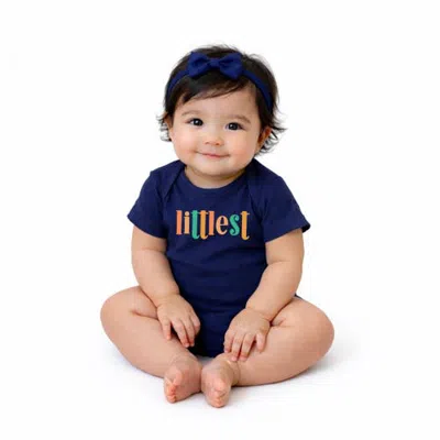 The Juniper Shop Kids'  Littlest Colorful Infant Short Sleeve Graphic Bodysuit In Navy
