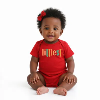 The Juniper Shop Kids'  Littlest Colorful Infant Short Sleeve Graphic Bodysuit In Red