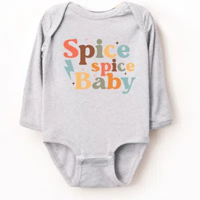 The Juniper Shop Kids'  Spice Spice Baby Infant Long Sleeve Bodysuit In Heather Grey