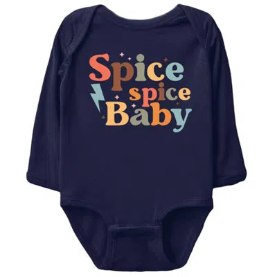 The Juniper Shop Kids'  Spice Spice Baby Infant Long Sleeve Bodysuit In Navy