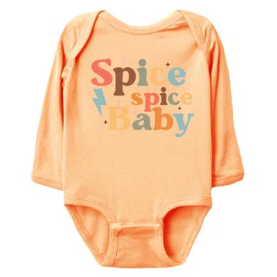 The Juniper Shop Kids'  Spice Spice Baby Infant Long Sleeve Bodysuit In Peachy