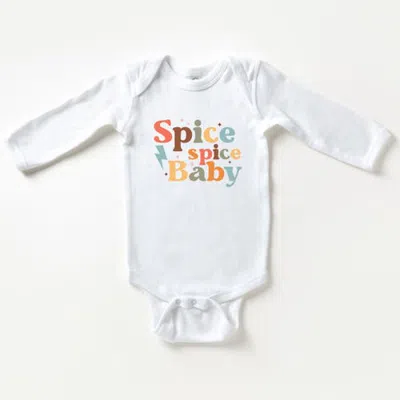 The Juniper Shop Kids'  Spice Spice Baby Infant Long Sleeve Bodysuit In White