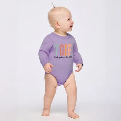 The Juniper Shop Kids'  Thank Goodness It's Fall Infant Fleece Bodysuit In Lavender