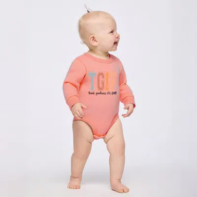 The Juniper Shop Kids'  Thank Goodness It's Fall Infant Fleece Bodysuit In Mauve