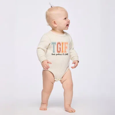 The Juniper Shop Kids'  Thank Goodness It's Fall Infant Fleece Bodysuit In Natural