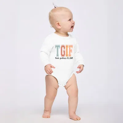 The Juniper Shop Kids'  Thank Goodness It's Fall Infant Fleece Bodysuit In White