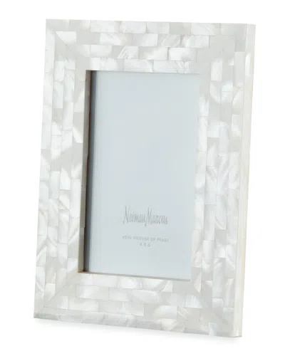The Jws Collections Mother-of-pearl Picture Frame, White, 4" X 6"
