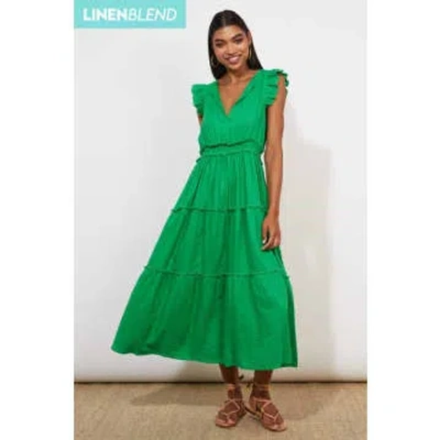The Kindred Co. Haven Tanna Frill Dress In Green