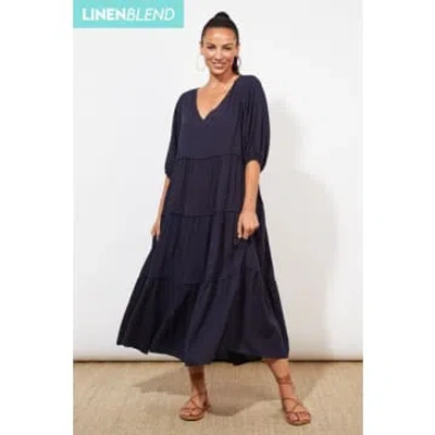 The Kindred Co. Haven Tropicana Tiered Maxi Dress In Blue