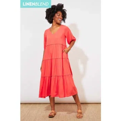 The Kindred Co. Haven Tropicana Tiered Maxi Dress In Pink