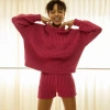 THE KNOTTY ONES DELCIA RHUBARB COTTON SWEATER