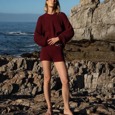 The Knotty Ones Delčia Hellebore Cotton Sweater In Red