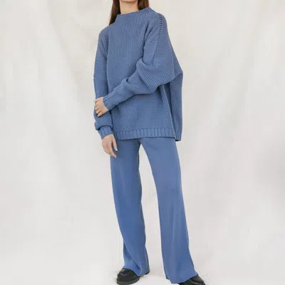 The Knotty Ones Laumės: Baltic Blue Merino Wool Sweater