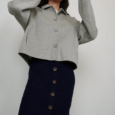 The Knotty Ones Vente: Midnight Blue Merino Wool Mini Skirt