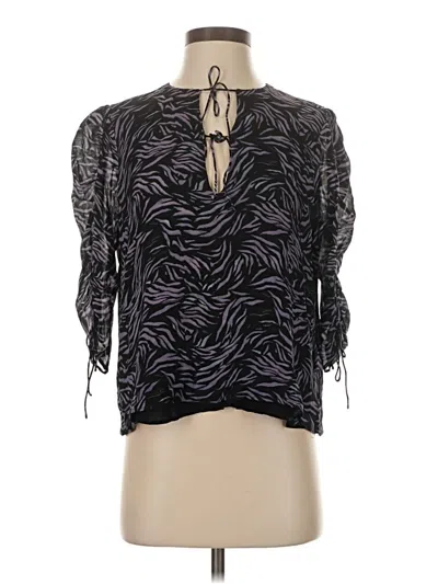 Pre-owned The Kooples 3/4 Sleeve Blouse In Black