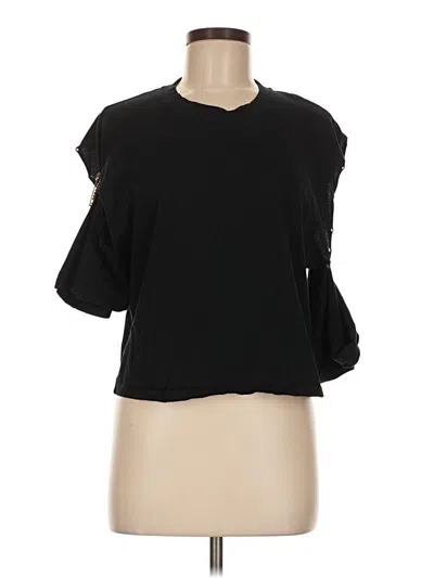 Pre-owned The Kooples 3/4 Sleeve Top Black Cold Shoulder Neckline Tops