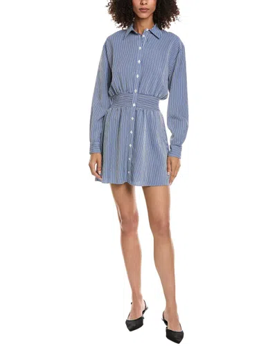 The Kooples Amy Stripes Mini Shirtdress In Blue