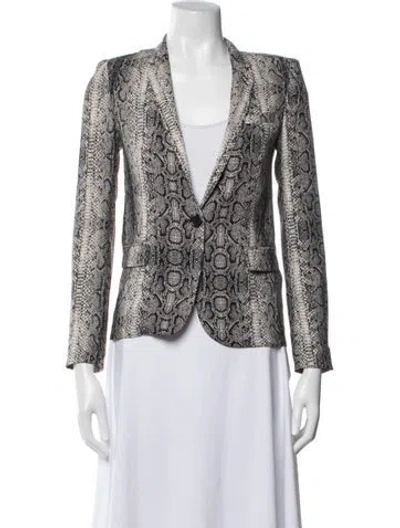 Pre-owned The Kooples Animal Print Blazer In Multicolor
