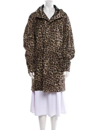 Pre-owned The Kooples Animal Print Coat In Brown