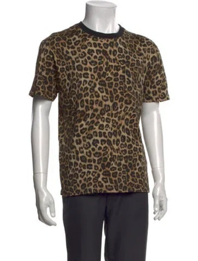 Pre-owned The Kooples Animal Print Crew Neck T-shirt In Neutrals