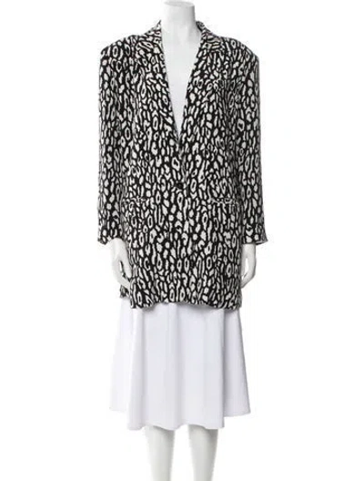 Pre-owned The Kooples Animal Print Evening Jacket In Black