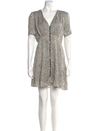 Pre-owned The Kooples Animal Print Mini Dress In Black