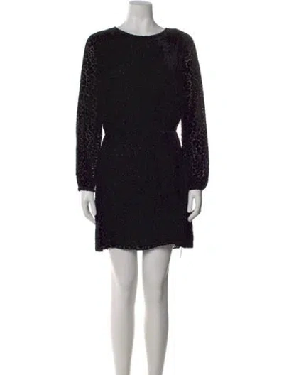 Pre-owned The Kooples Animal Print Mini Dress In Black