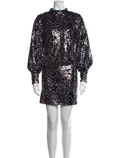Pre-owned The Kooples Animal Print Mini Dress In Black