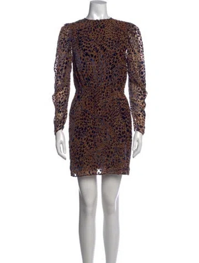 Pre-owned The Kooples Animal Print Mini Dress In Blue