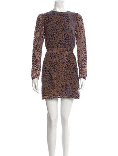 Pre-owned The Kooples Animal Print Mini Dress In Multi