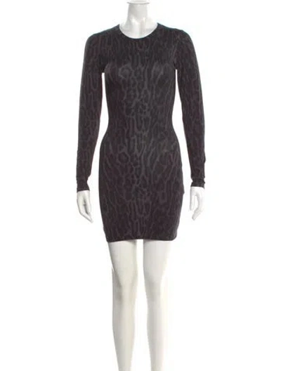 Pre-owned The Kooples Animal Print Mini Dress W/ Tags In Gray