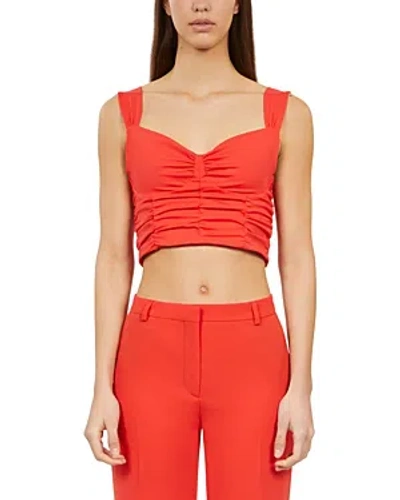 The Kooples Balconette Cropped Top In Red