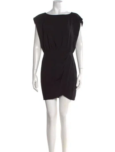 Pre-owned The Kooples Bateau Neckline Mini Dress In Black