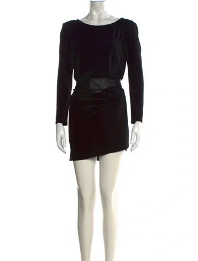 Pre-owned The Kooples Bateau Neckline Mini Dress In Black